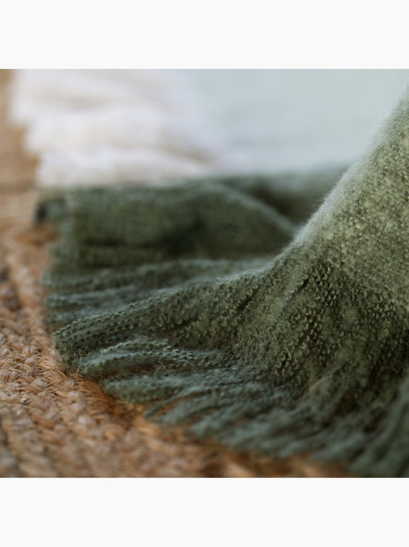 Plaid van mohair Kaki - Kiabi
