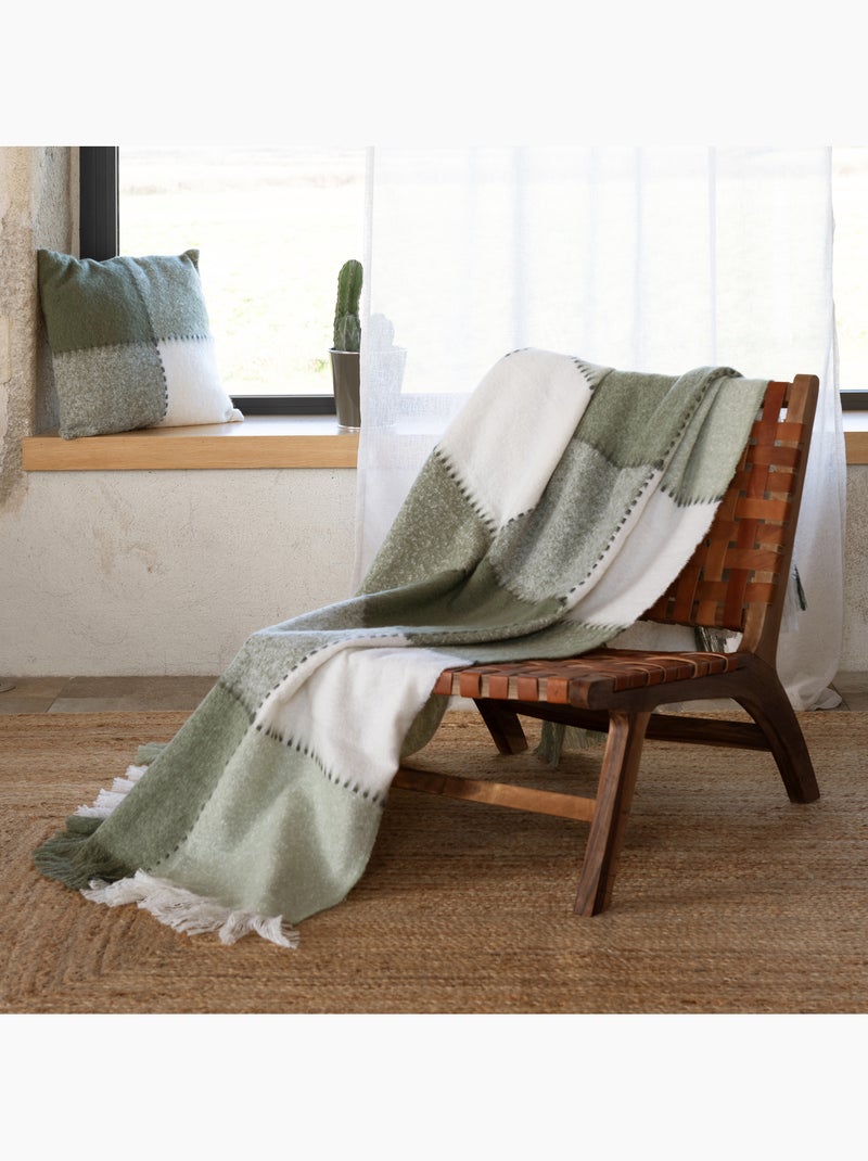 Plaid van mohair Kaki - Kiabi