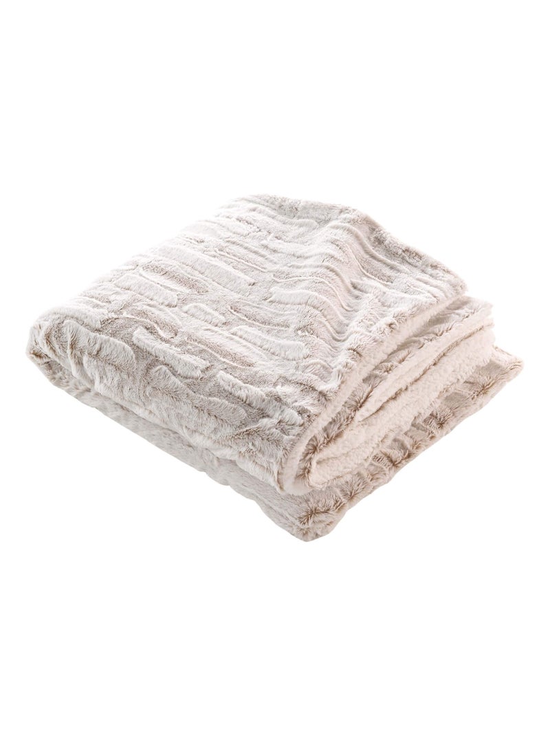 Plaid van Polyester LYNX Douceur d'Intérieur Beige - Kiabi