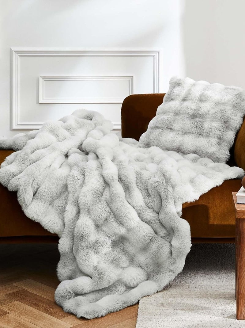 Plaid van Polyester MOUNTY Douceur d'Intérieur Grijs - Kiabi