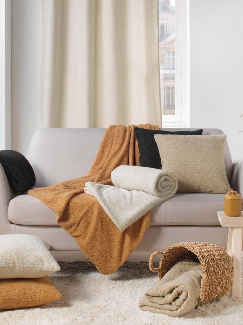 Plaid van Polyester WOOLY Douceur d'Intérieur Beige - Kiabi