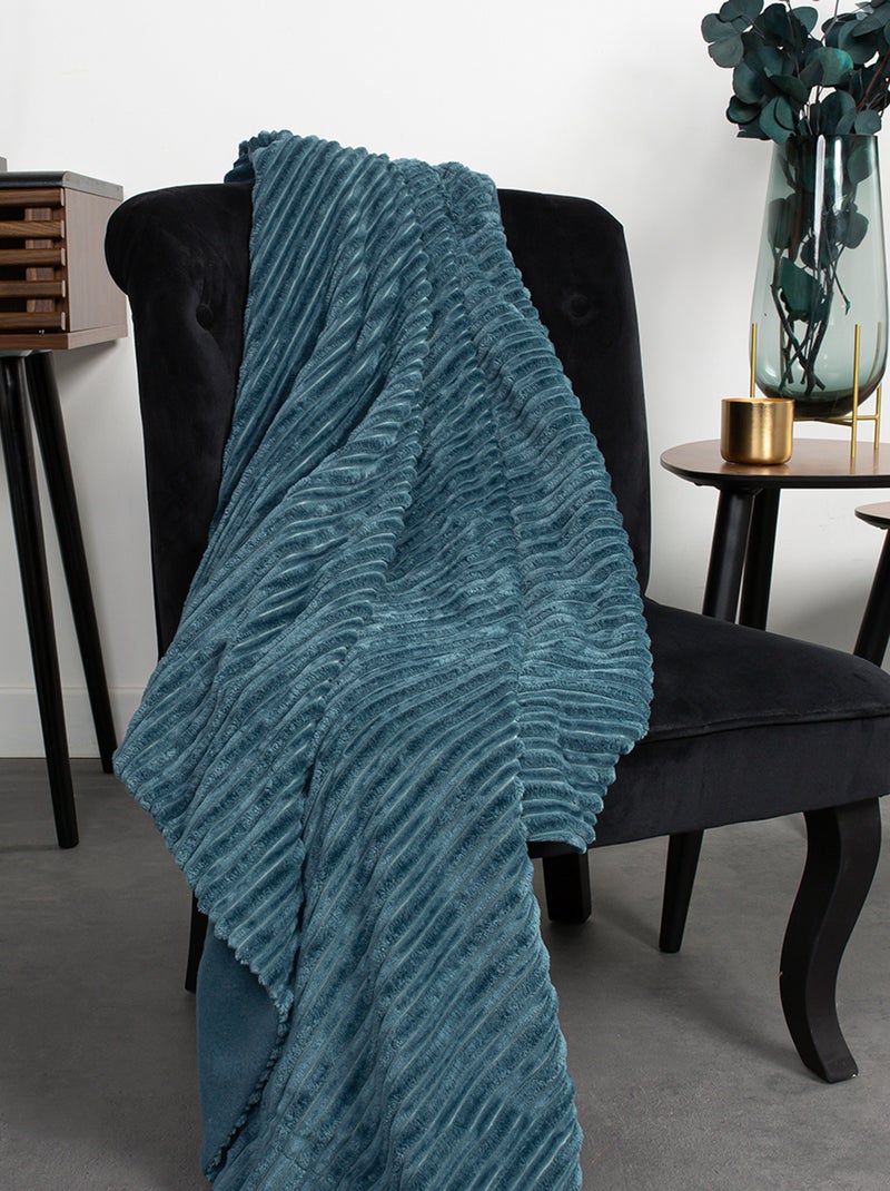 Plaid van velours GROEN - Kiabi