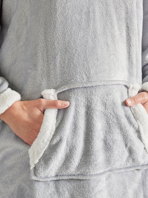 Plaid/poncho van fleecestof - Kiabi