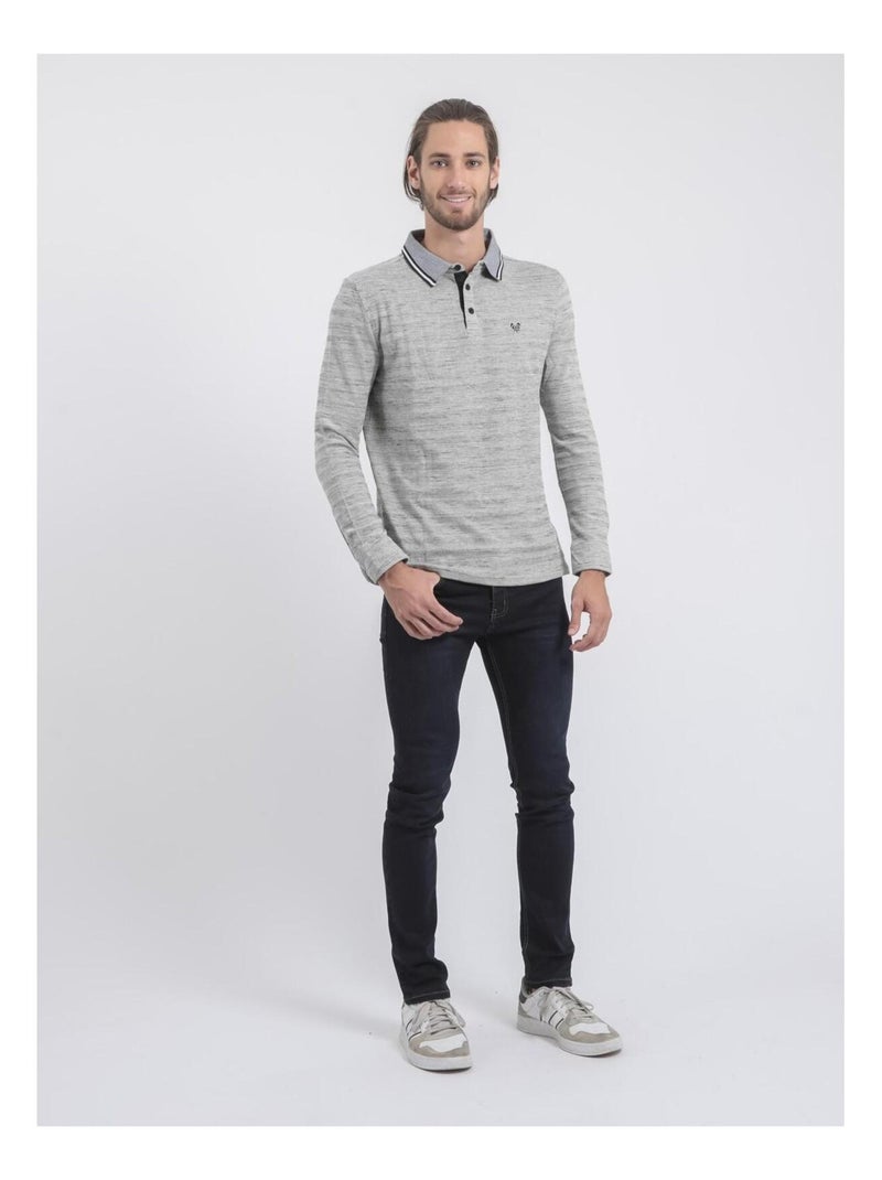 Plamoto polo shirt met lange mouwen van puur katoen Ecru - Kiabi