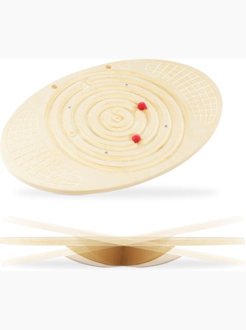 Planche d’équilibre bois labyrinthe enfants adultes coordination motrice - Kiabi