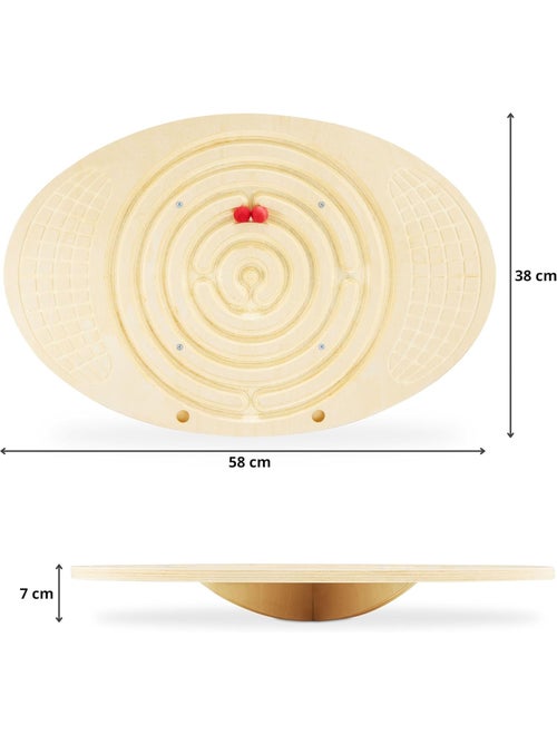 Planche d’équilibre bois labyrinthe enfants adultes coordination motrice - Kiabi