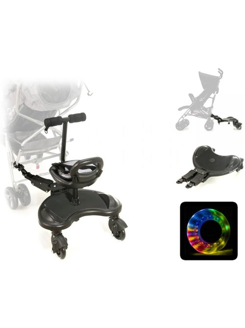 Planche poussette universelle siège enfant roues led 2-5 ans 20kg léger - Kiabi