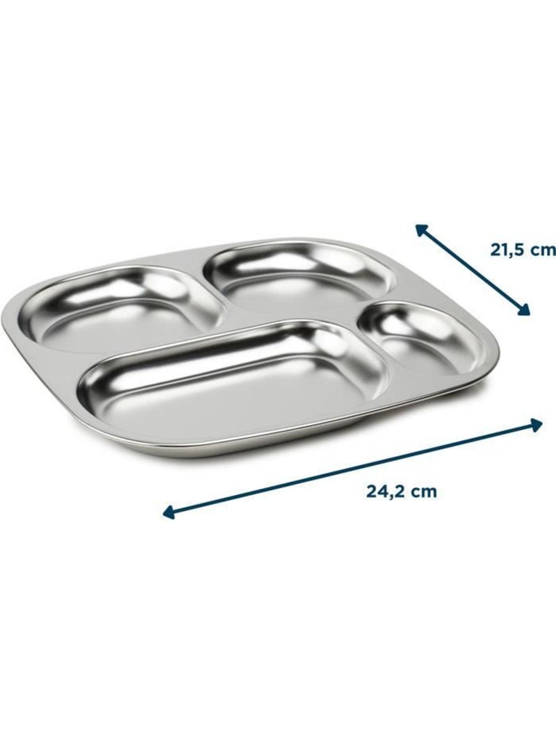 Plateau compartimenté - thermobaby - 4 compartiment - sans bpa - inox Gris - Kiabi