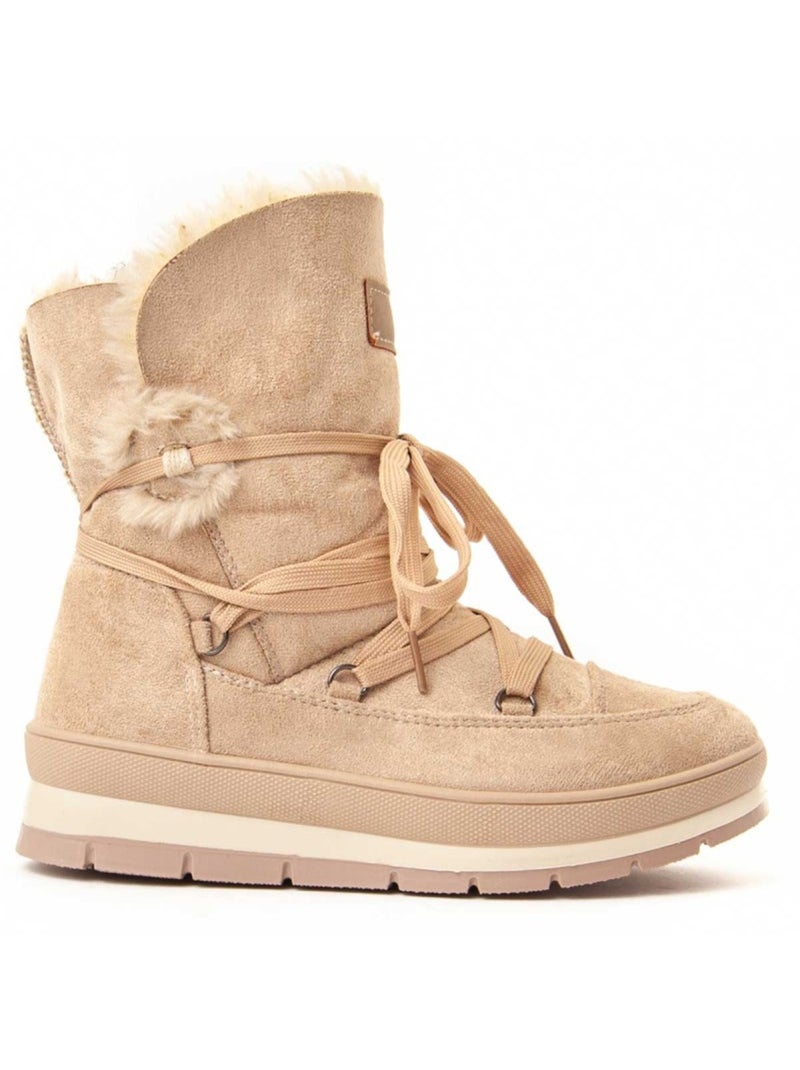 Platform Enkellaars Synthetisch Materiaal Montevita Beige - Kiabi