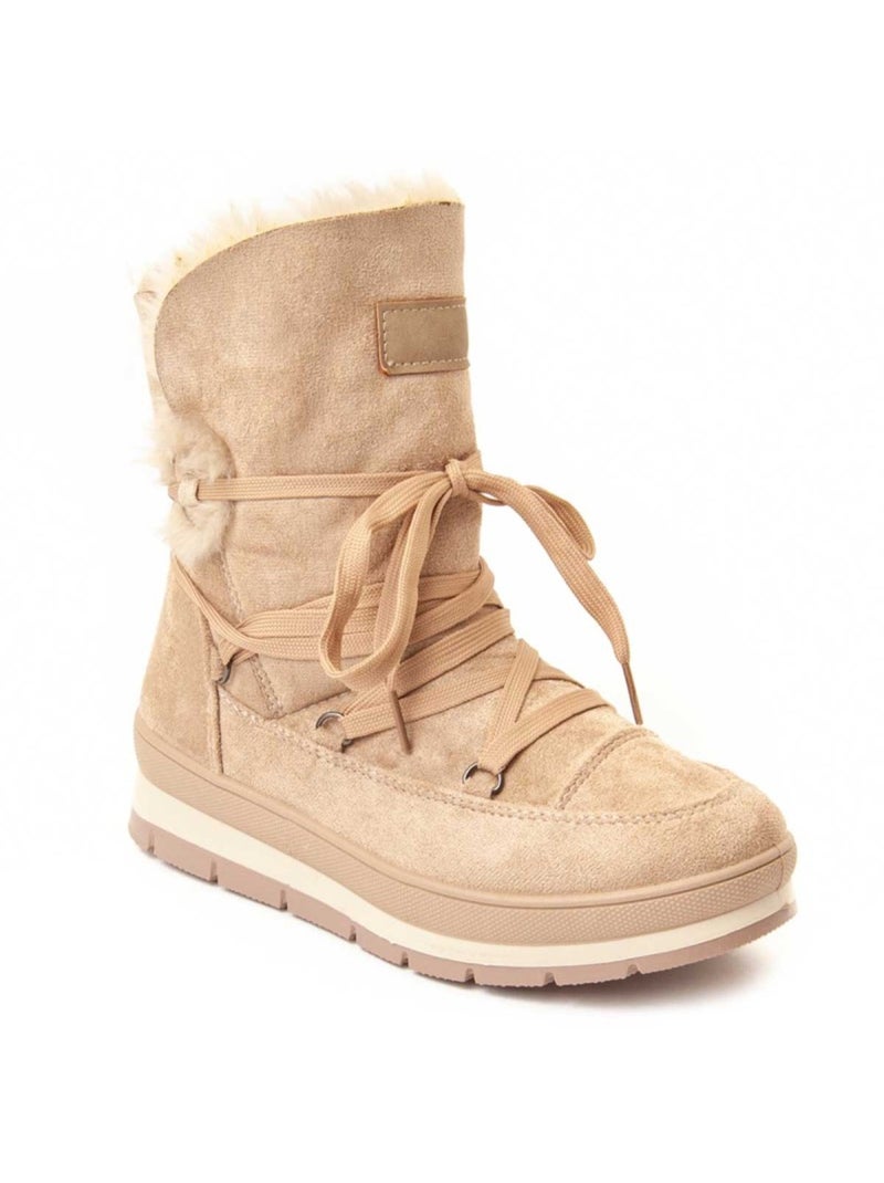 Platform Enkellaars Synthetisch Materiaal Montevita Beige - Kiabi
