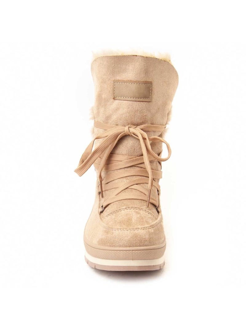 Platform Enkellaars Synthetisch Materiaal Montevita Beige - Kiabi