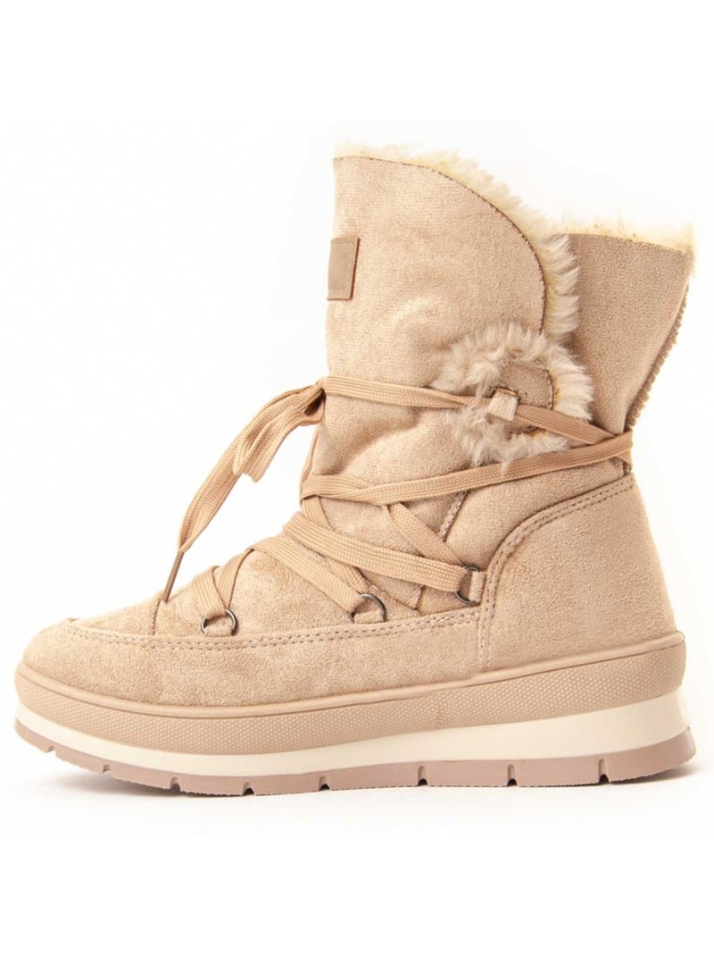 Platform Enkellaars Synthetisch Materiaal Montevita Beige - Kiabi