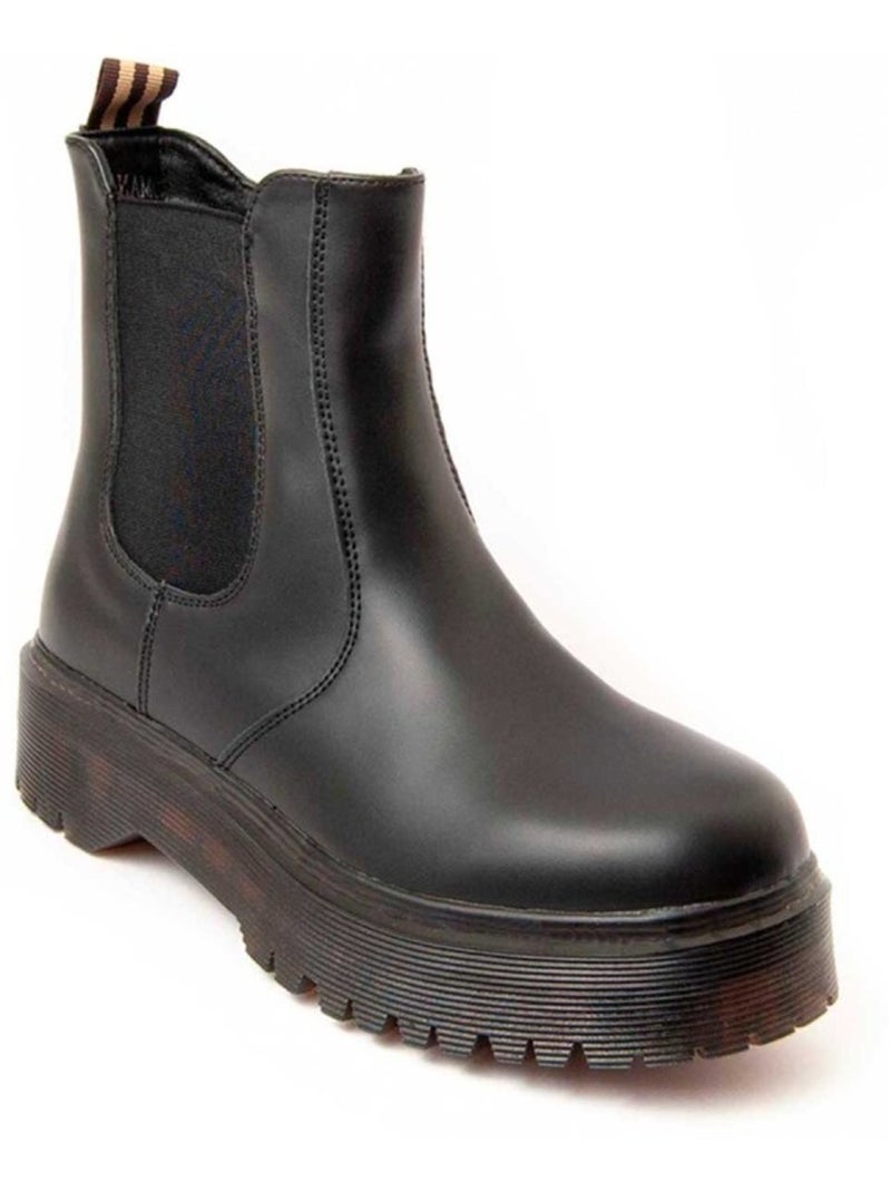 Platform Enkellaars Synthetisch Materiaal Montevita Zwart - Kiabi