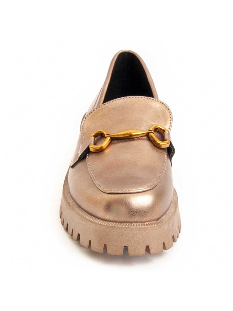 Platform Mocassin Synthetisch Materiaal En Textiel Montevita Goud/Goudkleurig - Kiabi