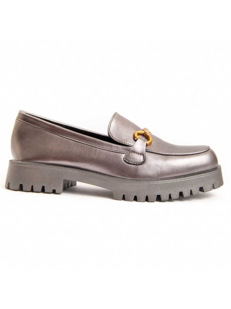 Platform Mocassin Synthetisch Materiaal En Textiel Montevita Grijs - Kiabi