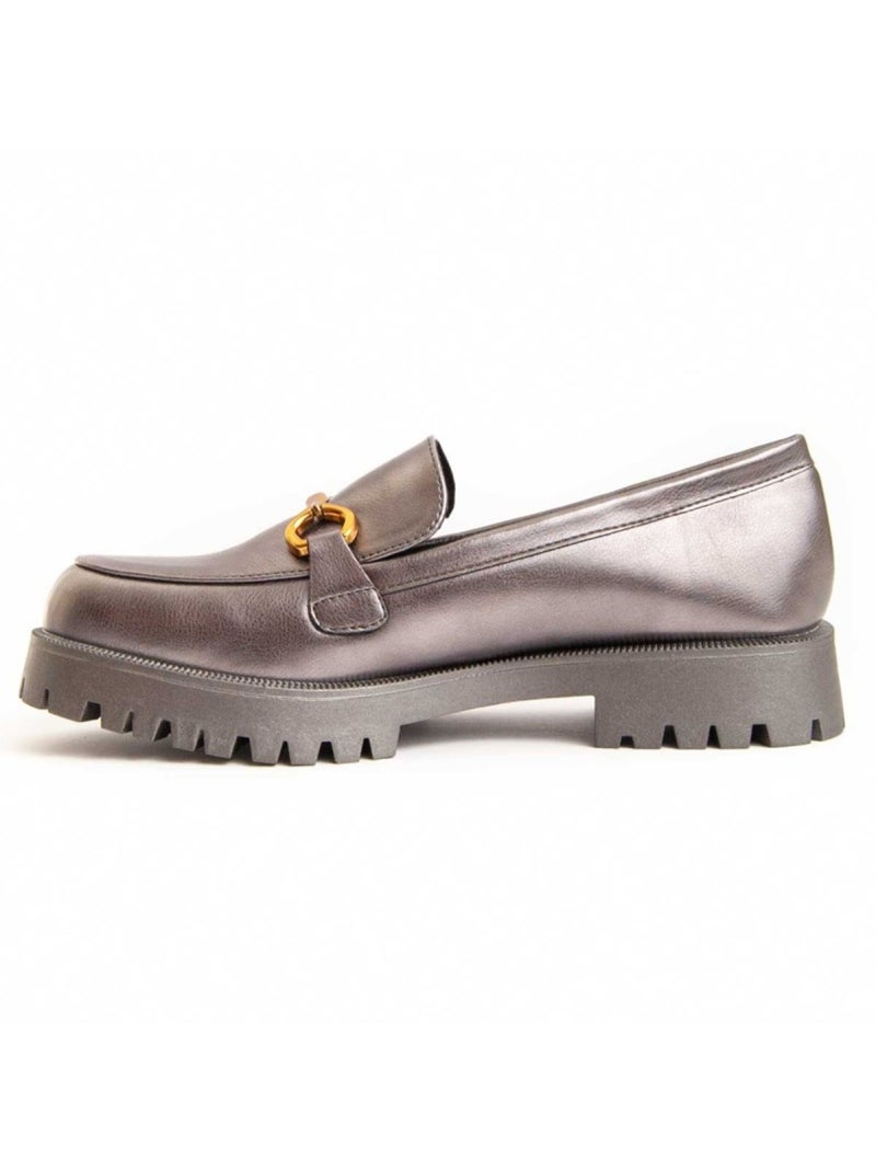 Platform Mocassin Synthetisch Materiaal En Textiel Montevita Grijs - Kiabi