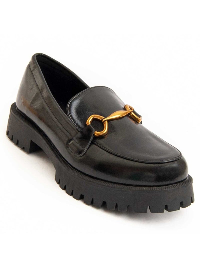Platform Mocassin Synthetisch Materiaal En Textiel Montevita Zwart - Kiabi