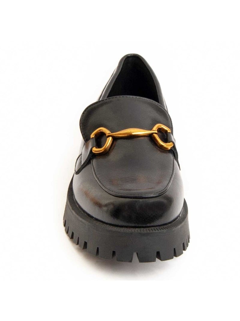 Platform Mocassin Synthetisch Materiaal En Textiel Montevita Zwart - Kiabi