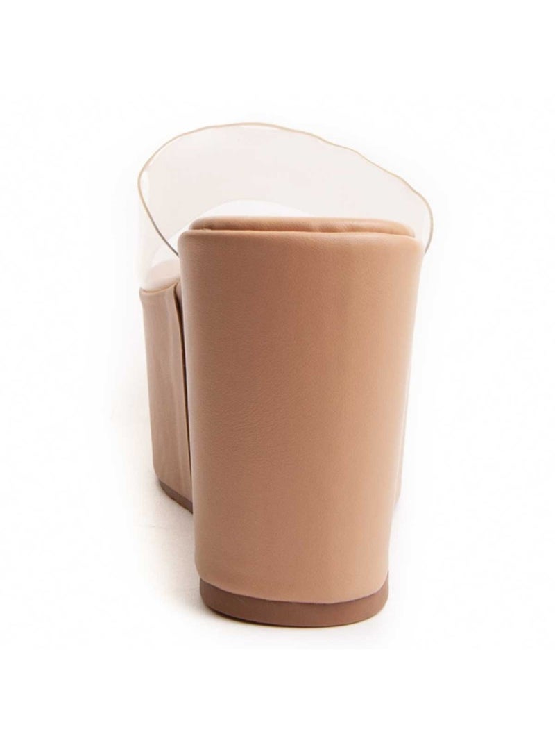 Platform Sandaal Synthetisch Materiaal Montevita Beige - Kiabi