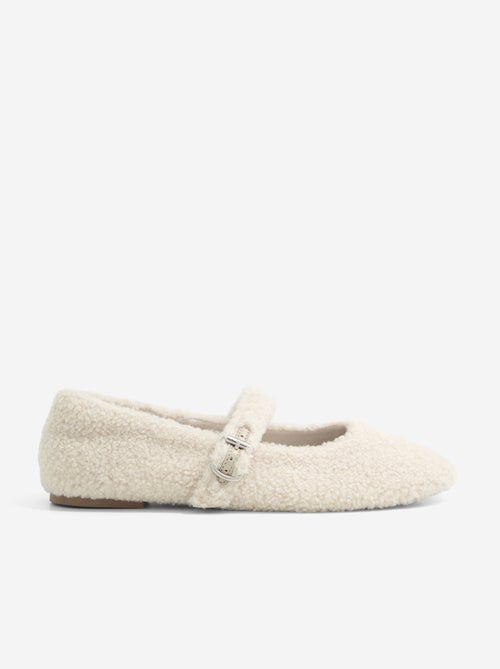 Platte ballerina's met schapenvachteffect - Kiabi