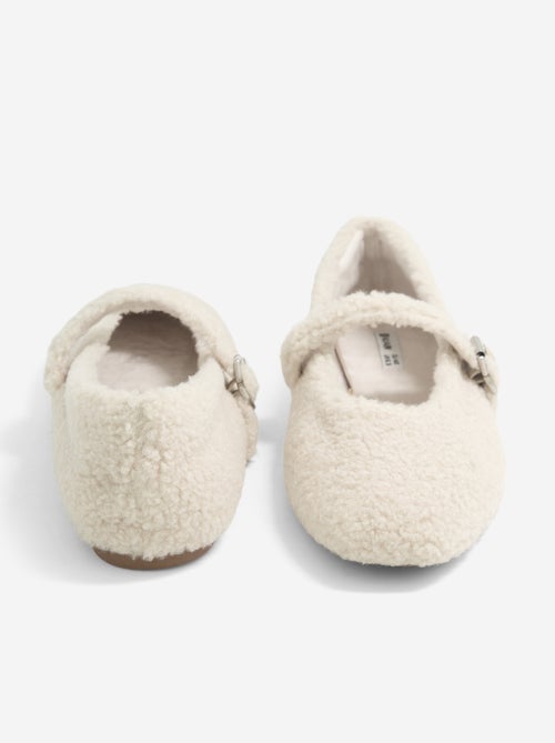 Platte ballerina's met schapenvachteffect - Kiabi