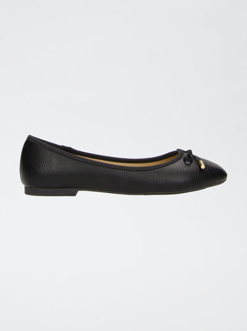 Platte ballerina's Zwart - Kiabi