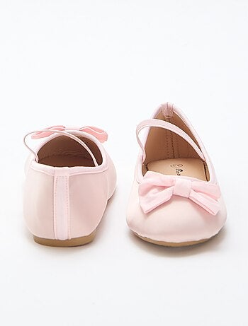 Platte effen ballerina met strik