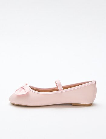 Platte effen ballerina met strik