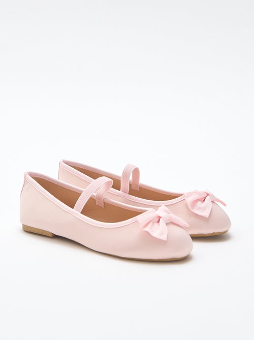 Platte effen ballerina met strik - Kiabi