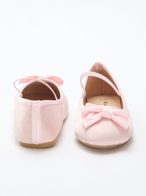 Platte effen ballerina met strik - Kiabi