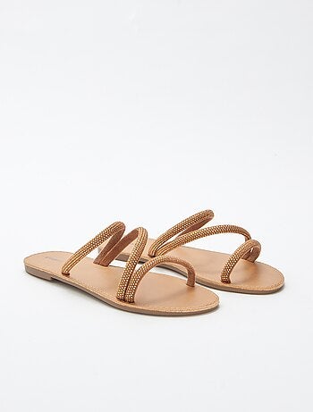 Platte instappers met strass