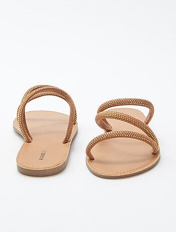 Platte instappers met strass