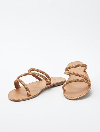 Platte instappers met strass