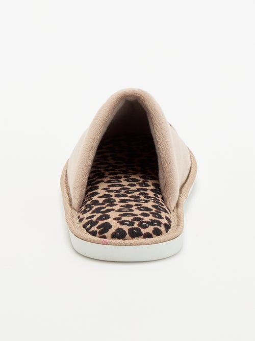 Platte pantoffels met luipaardprint - Kiabi