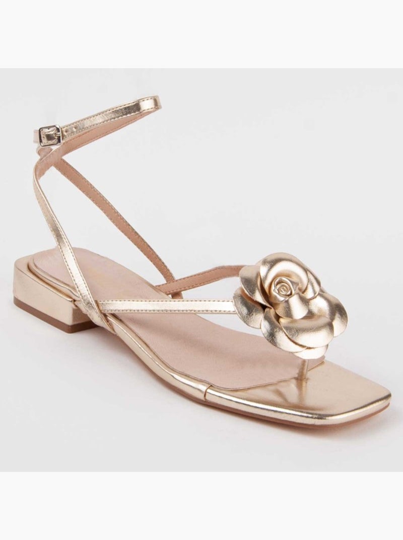 Platte Sandaal Synthetisch Materiaal Montevita Goud/Goudkleurig - Kiabi
