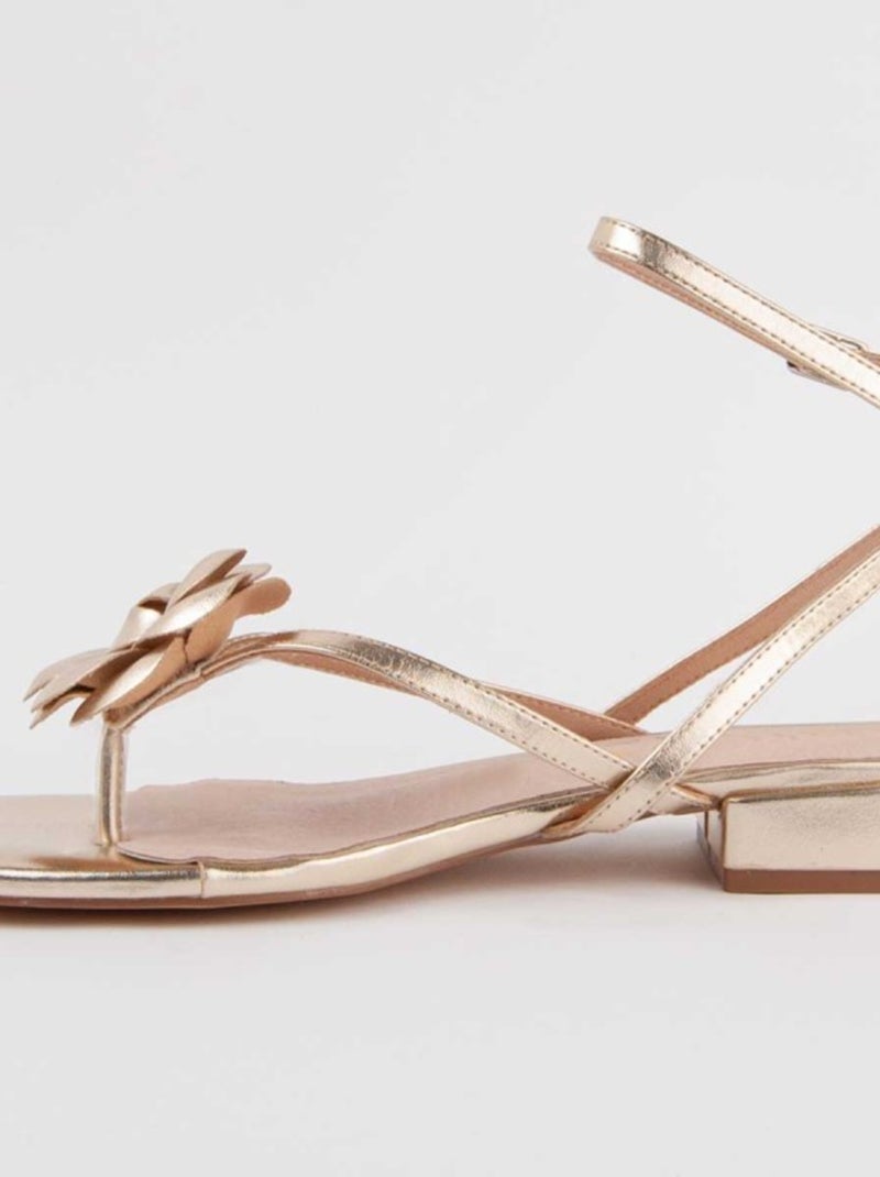 Platte Sandaal Synthetisch Materiaal Montevita Goud/Goudkleurig - Kiabi