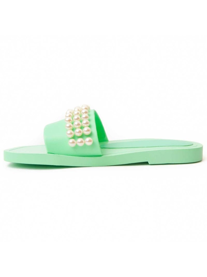 Platte Sandaal Synthetisch Materiaal Montevita Groen - Kiabi