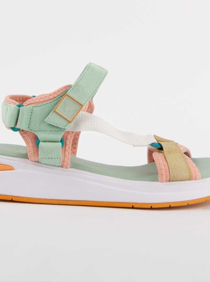 Platte sandaal synthetisch materiaal montevita Groen - Kiabi