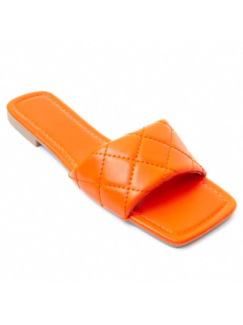 Platte Sandaal Synthetisch Materiaal Montevita Oranje - Kiabi