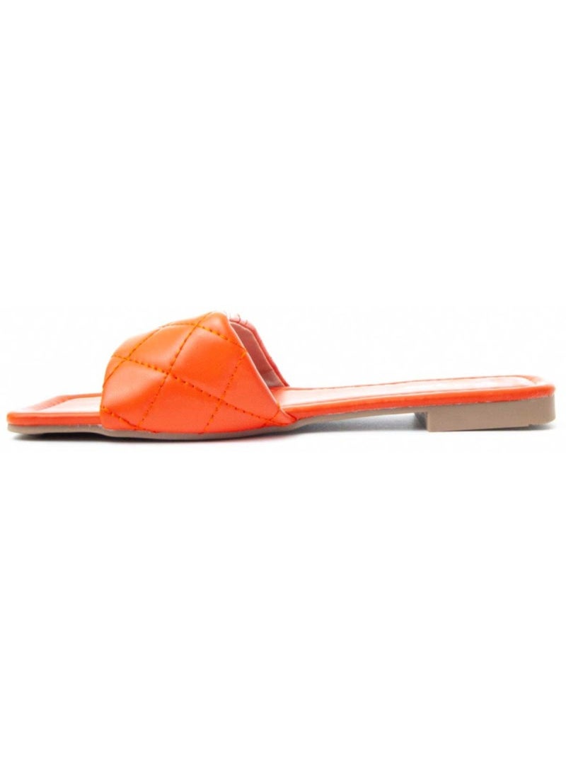 Platte Sandaal Synthetisch Materiaal Montevita Oranje - Kiabi