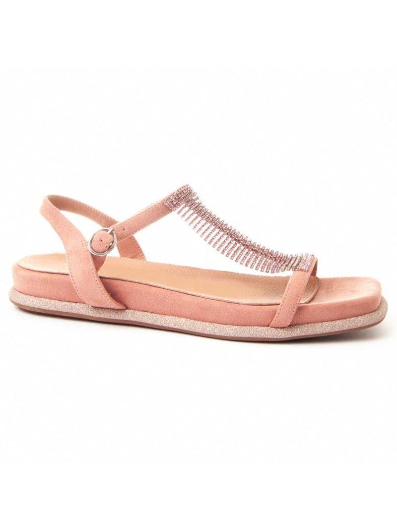Platte Sandaal Synthetisch Materiaal Montevita Roze - Kiabi