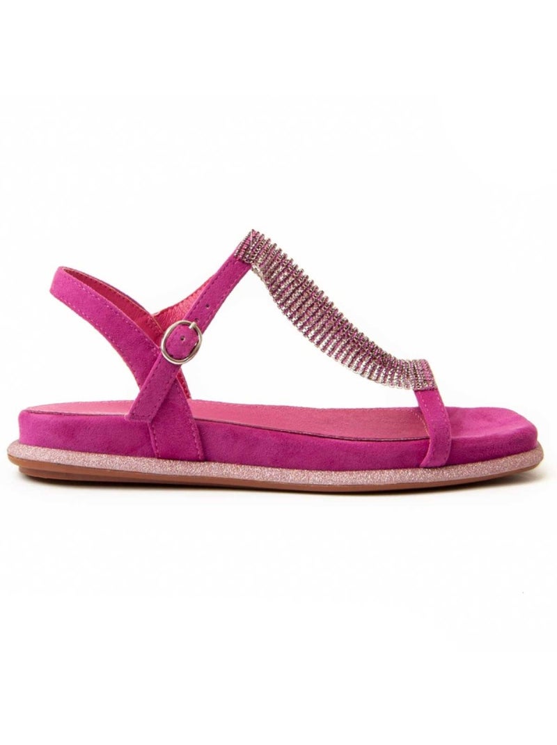 Platte Sandaal Synthetisch Materiaal Montevita Roze - Kiabi
