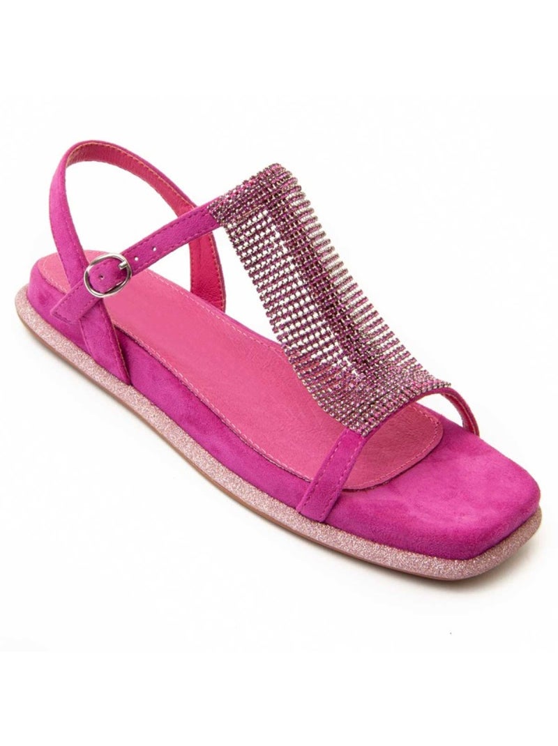 Platte Sandaal Synthetisch Materiaal Montevita Roze - Kiabi