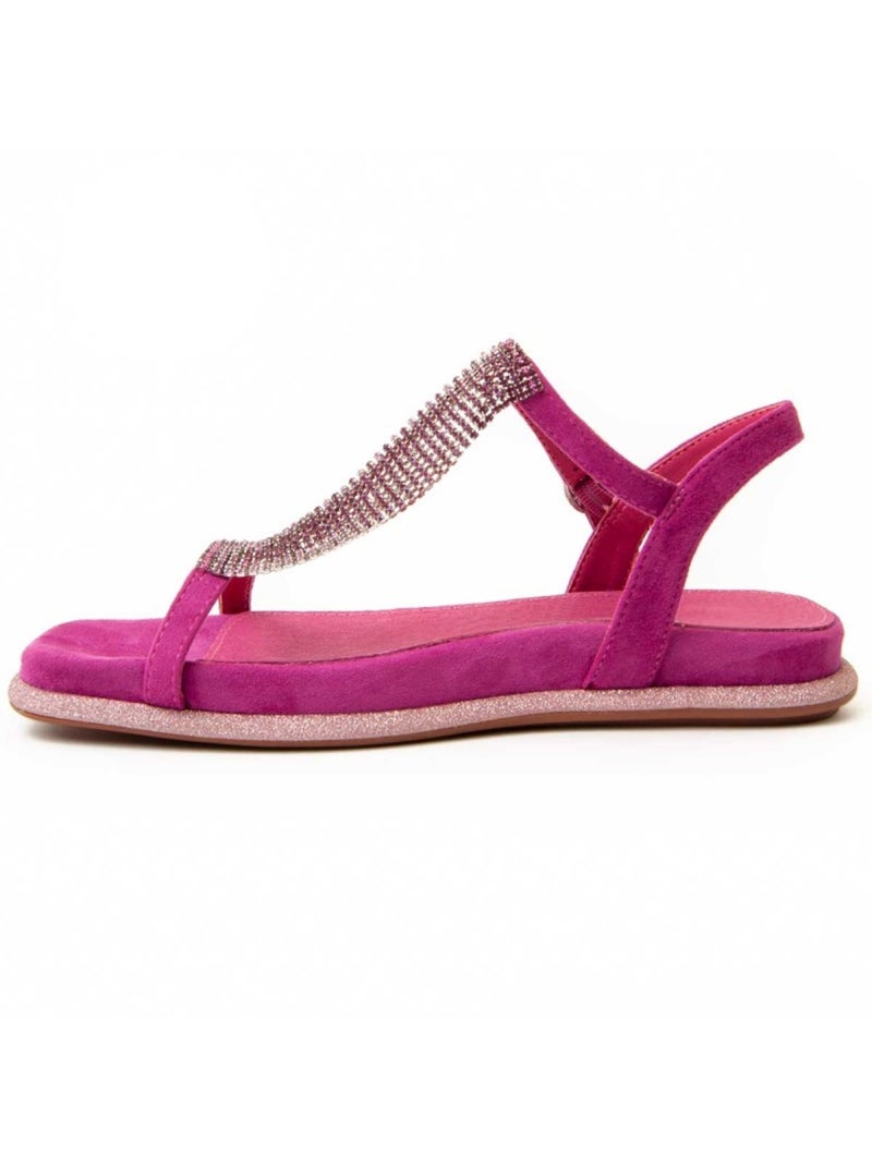 Platte Sandaal Synthetisch Materiaal Montevita Roze - Kiabi