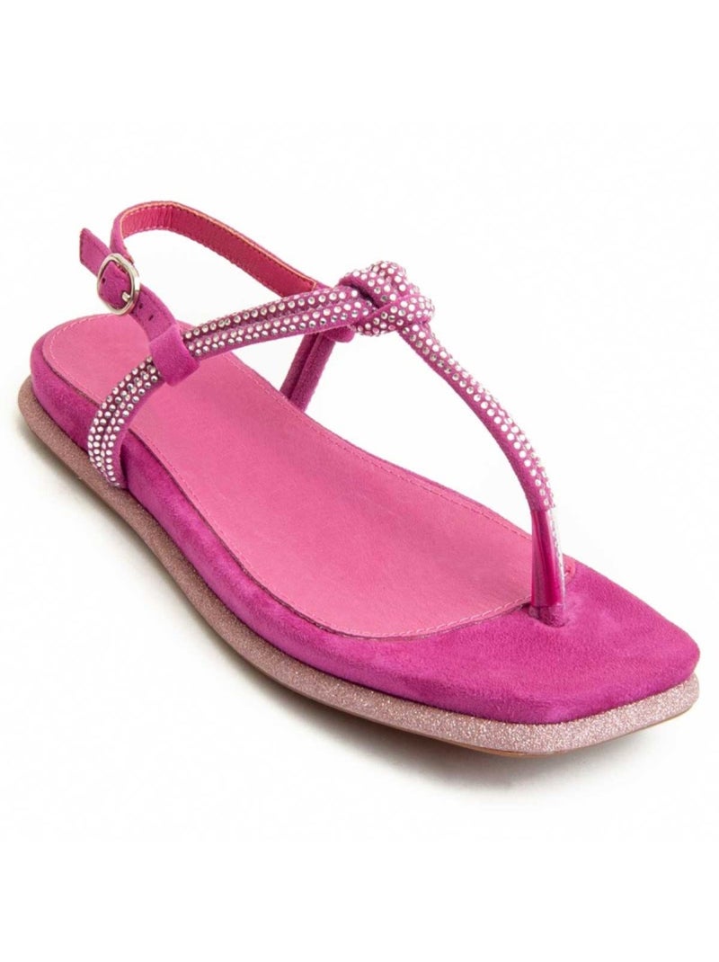 Platte Sandaal Synthetisch Materiaal Montevita Roze - Kiabi