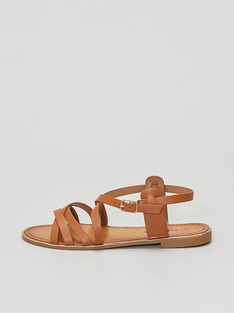 Platte sandalen Beige - Kiabi
