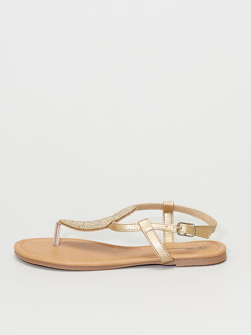 Platte sandalen goudkleur - Kiabi