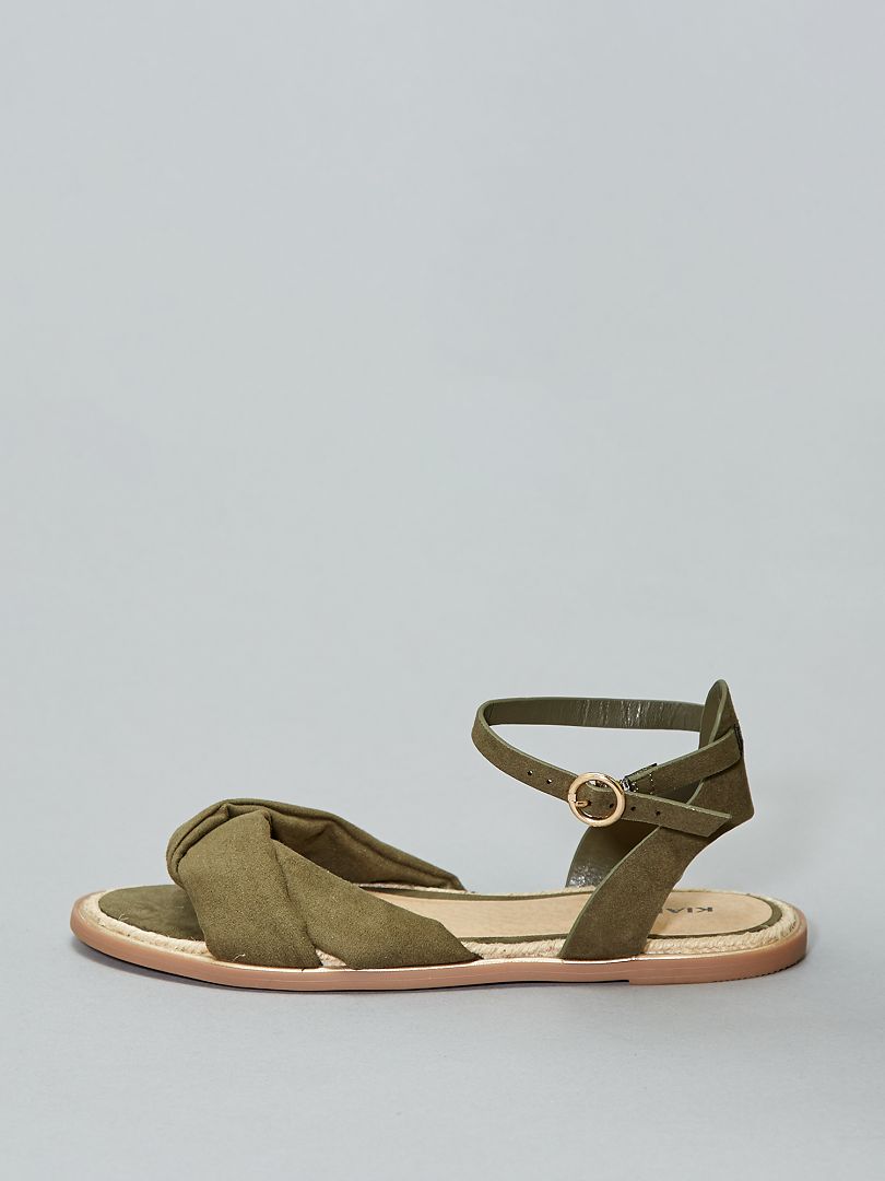 Platte sandalen khaki - Kiabi