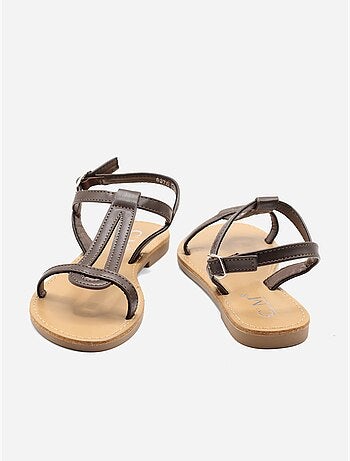 Platte sandalen kruisband