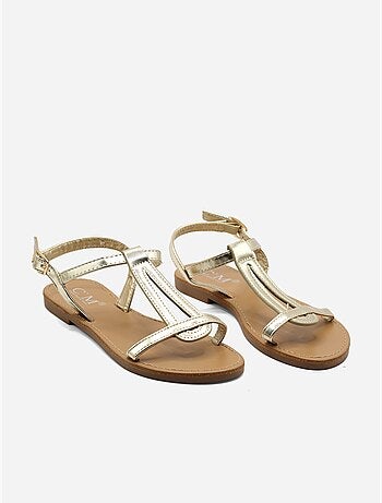 Platte sandalen kruisband